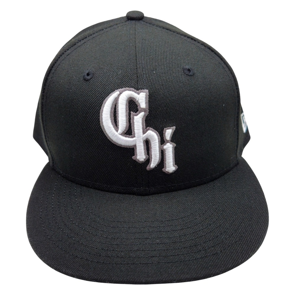 New Era 59FIFTY Chicago White Sox Chi Script Fitted Hat Black 7 3/4 MLB Cap